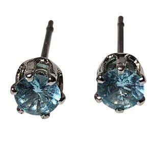 Vintage Elegant Crysta Silver Tone Stud Earrings Minimalist Fashion Jewelry